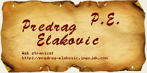 Predrag Elaković vizit kartica